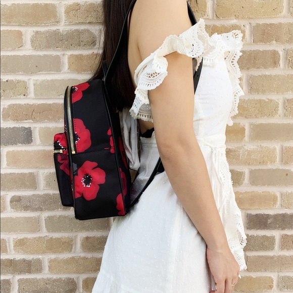 Kate Spade Backpack Black Red Floral sale ‼️‼️ - Picture 3 of 3